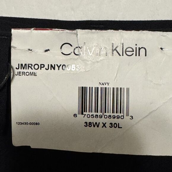 Calvin Klein Mens Size 38x30 Navy Blue Jerome Slim Fit Dress Pants Chinos - Picture 11 of 11